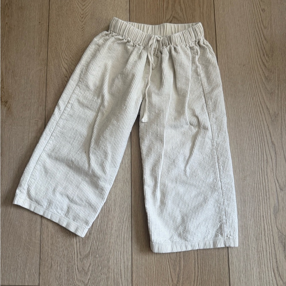 Fostered Collection Cream Corduroy Wide Leg Pant